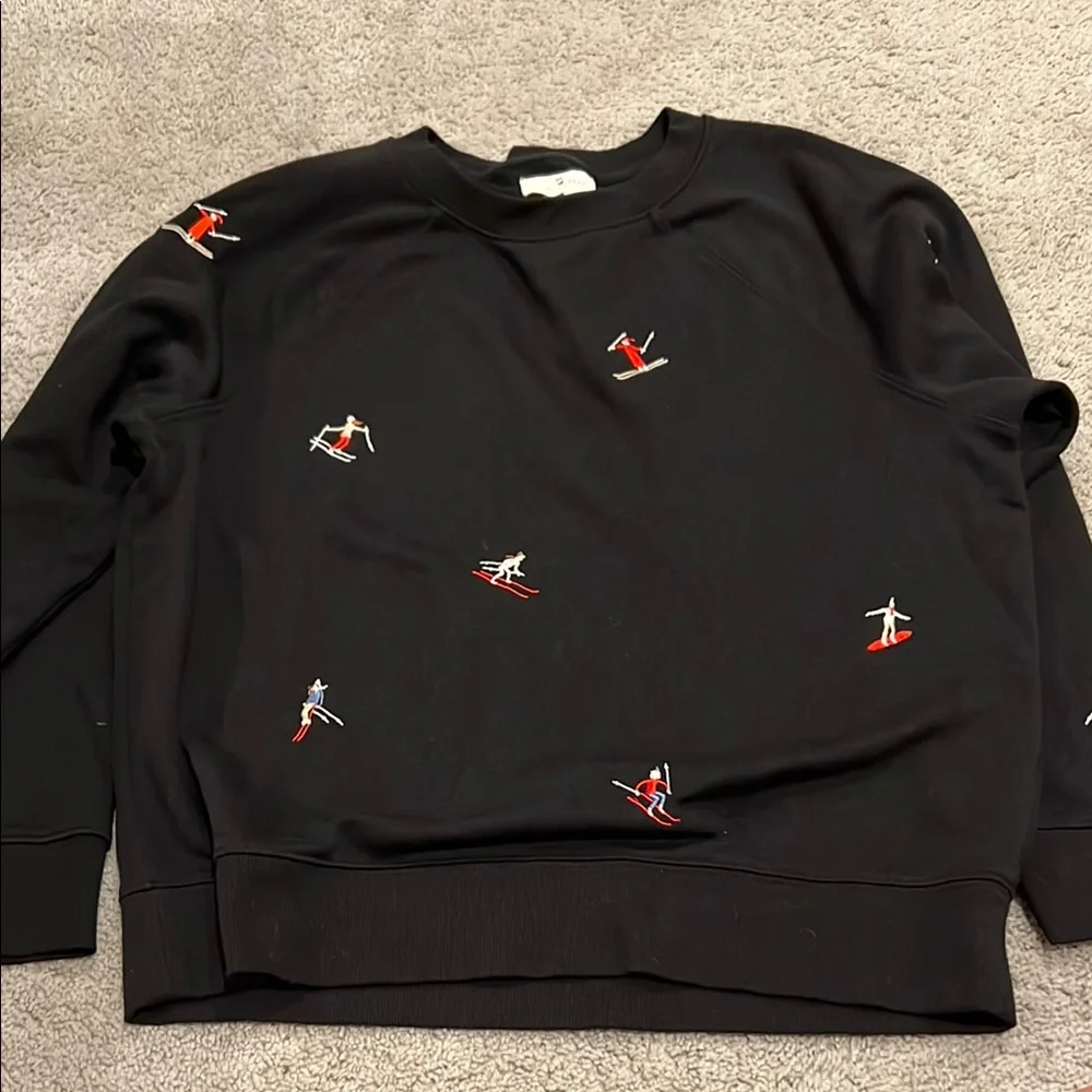 Lou & Grey Black Sweater with Skiers - Picture 3 of 4